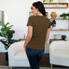 Brown Round Neck Short Sleeve T-Shirt