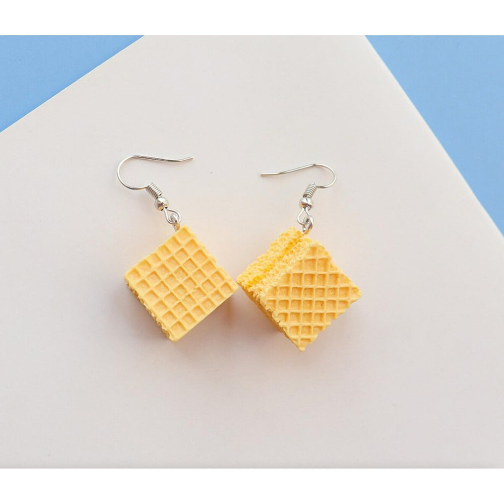 Brown Waffled Drop Earrings