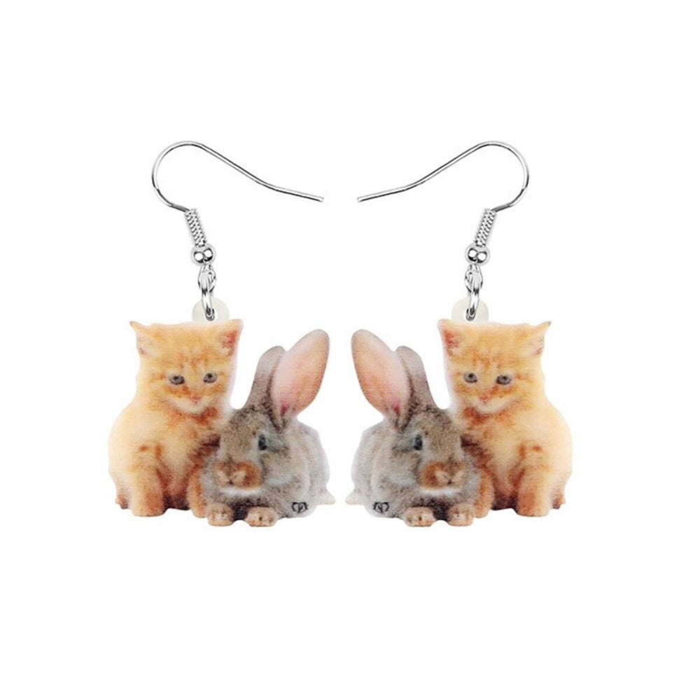 Bunny Kitten Drop Earrings