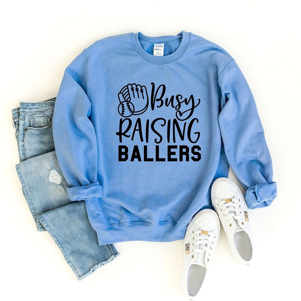 Busy Raising Ballers Baseball Graphic Sweatshirt