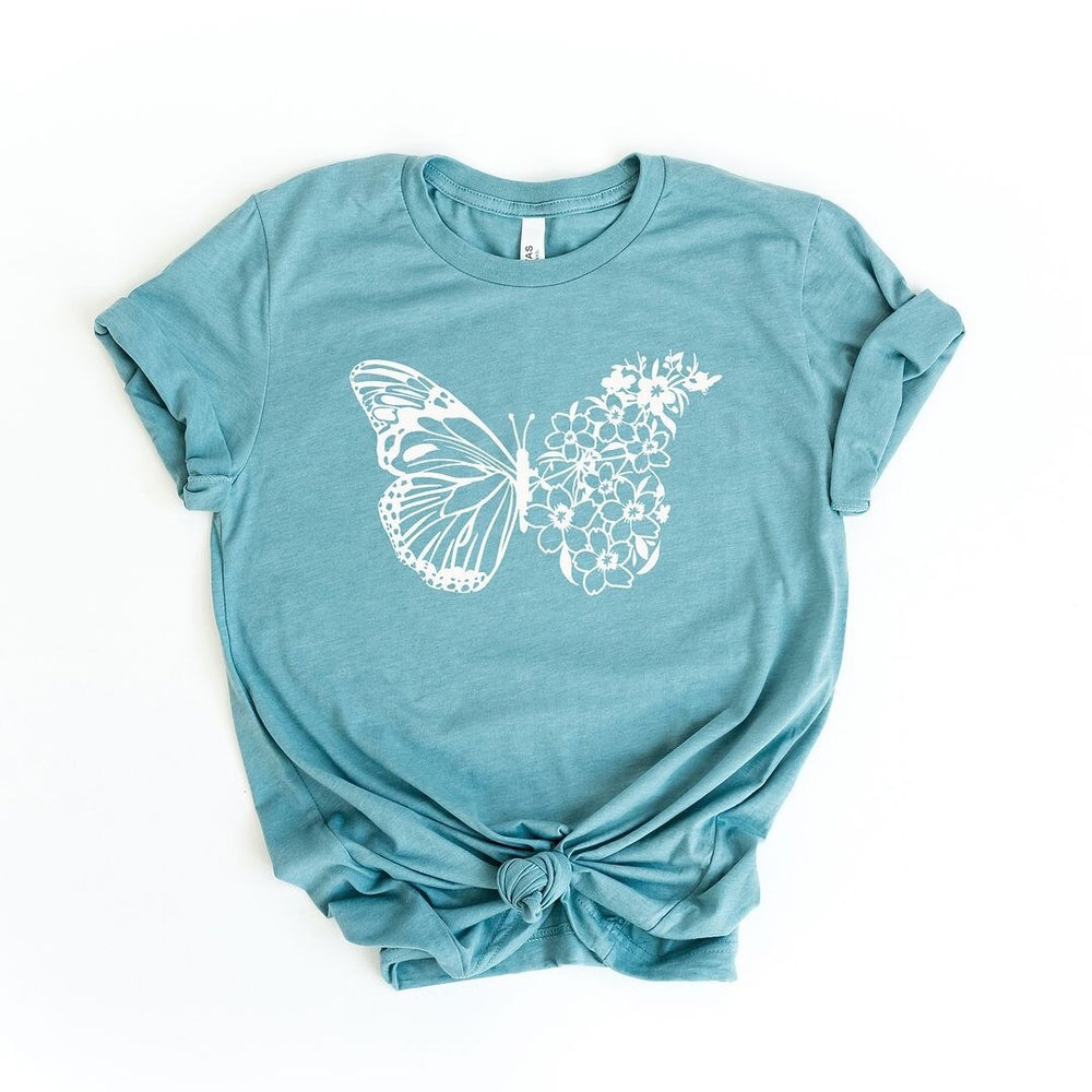 Butterfly and Flowers Short Sleeve Tee