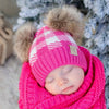 CC Baby or Kids Size Buffalo Plaid Double Pom Beanie