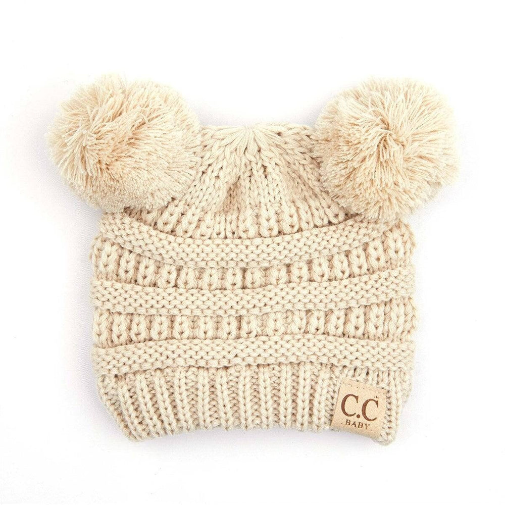 CC Baby and Kids Pom Pom Winter Snow Beanie for Newborn to 9 Months