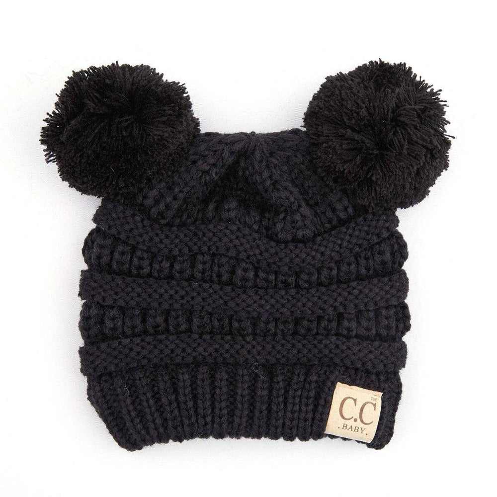 CC Baby and Kids Pom Pom Winter Snow Beanie for Newborn to 9 Months