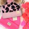 CC Beanie 2-Pack Baby & Kids - Ribbed & Double Pom Leopard, Unisex