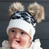 CC Beanie 2-Pack Baby & Kids - Ribbed & Double Pom Leopard, Unisex