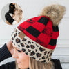 CC Beanie Leopard Buffalo Winter Hat and Lined Mittens, Set of 2