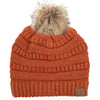 CC Brand Cable-Knit Cozy Faux Pom Women Teen Beanie Hats for Gifts