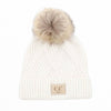 CC Brand Kids Criss-Cross Suede Patch Beanie