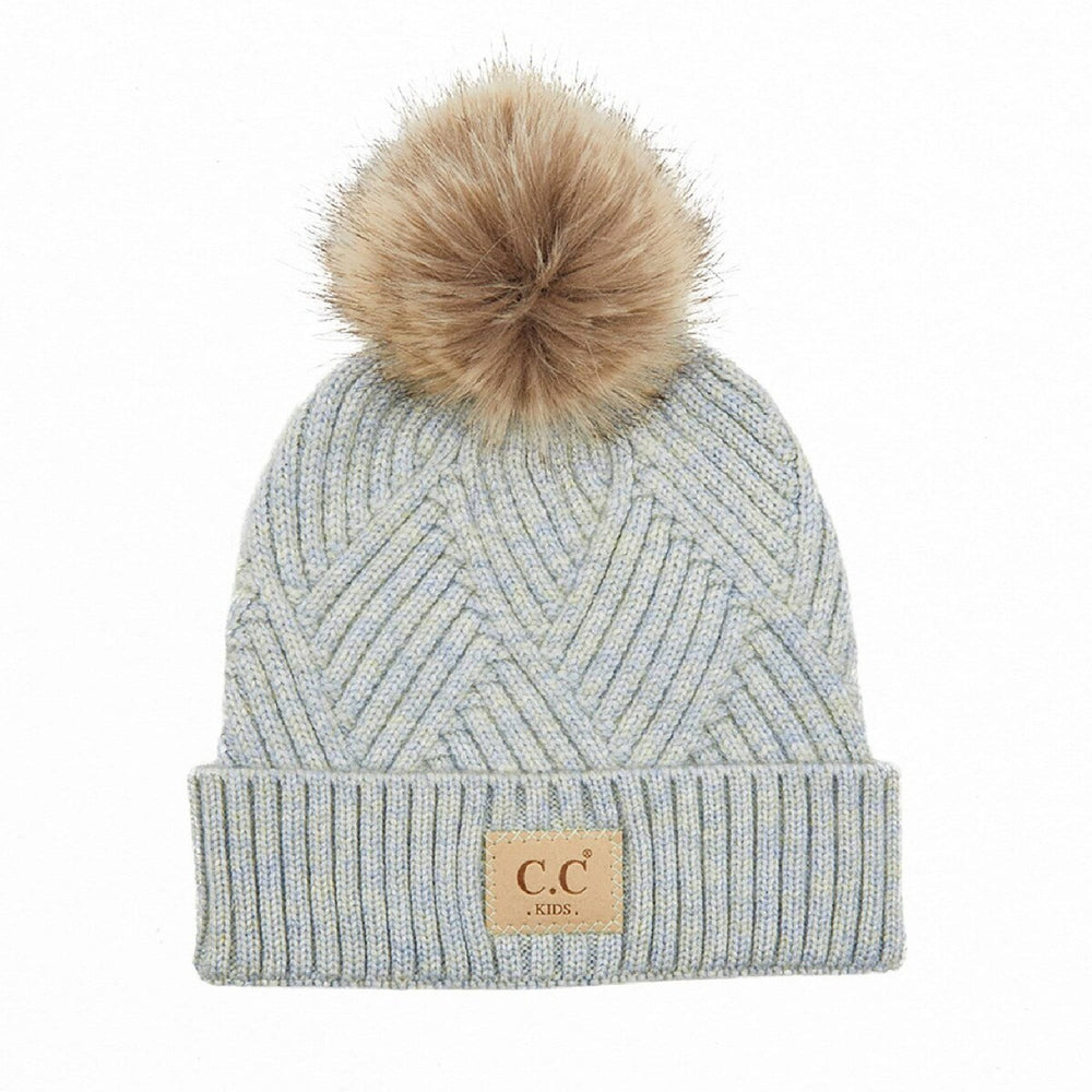 CC Brand Kids Criss-Cross Suede Patch Beanie