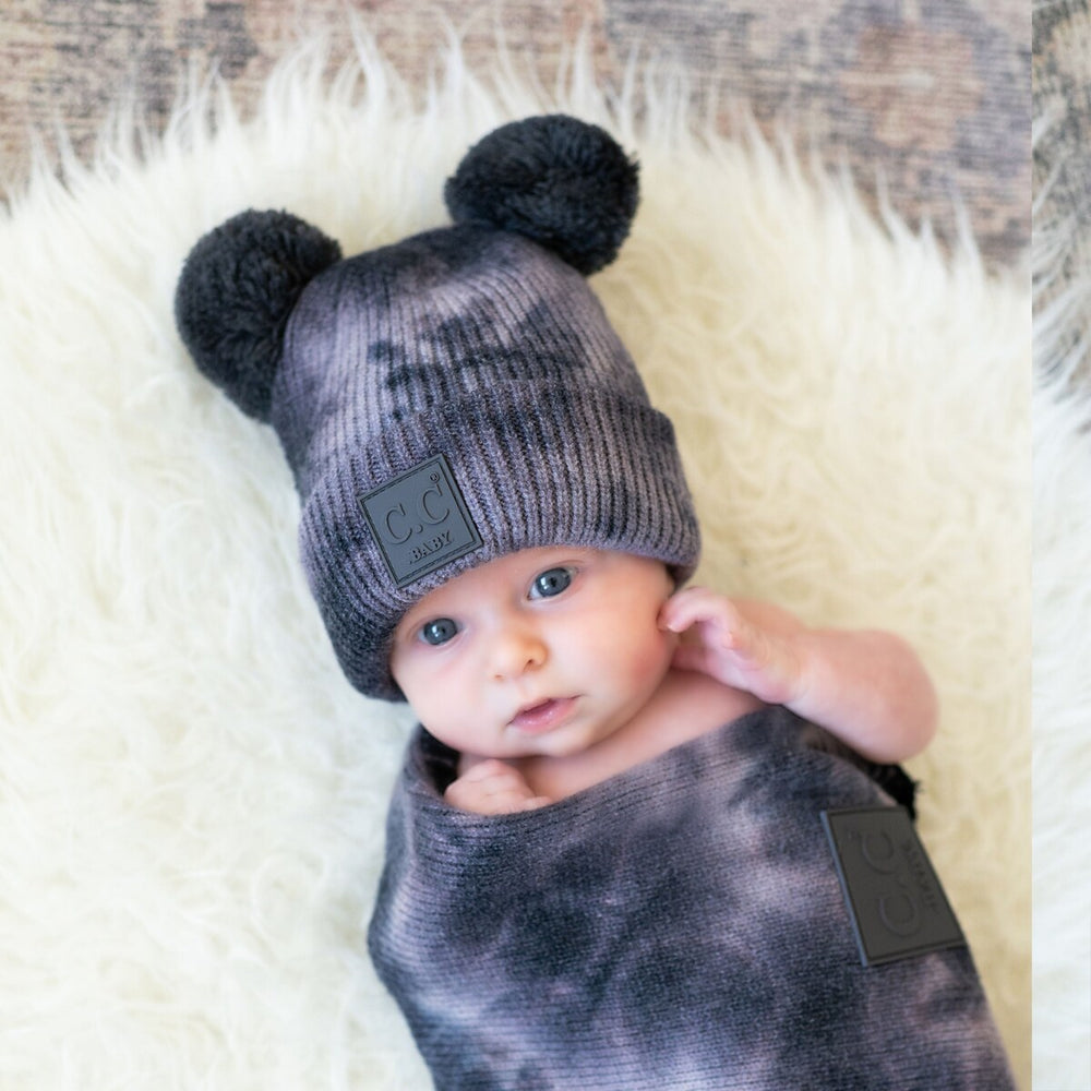 CC Brand Pom Pom Tie-Dye Baby Unisex Beanie Winter Hats