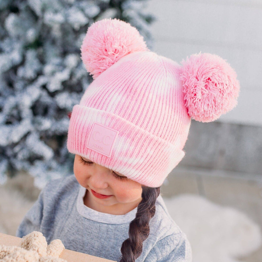 CC Brand Pom Pom Tie-Dye Baby Unisex Beanie Winter Hats