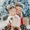 CC Double Pom Kid Leopard Beanie Winter Snow Fashion Hats