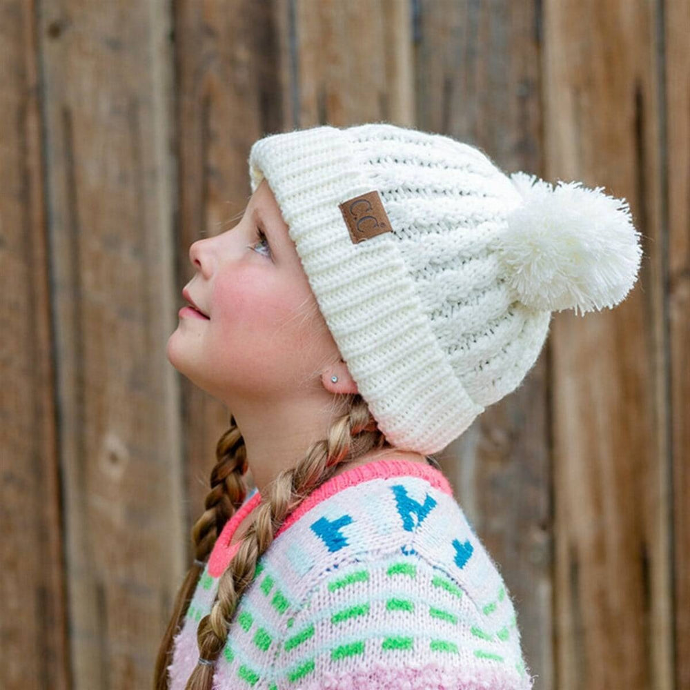 CC Kids Double Pom Winter Kids Beanie for Ages 1-5