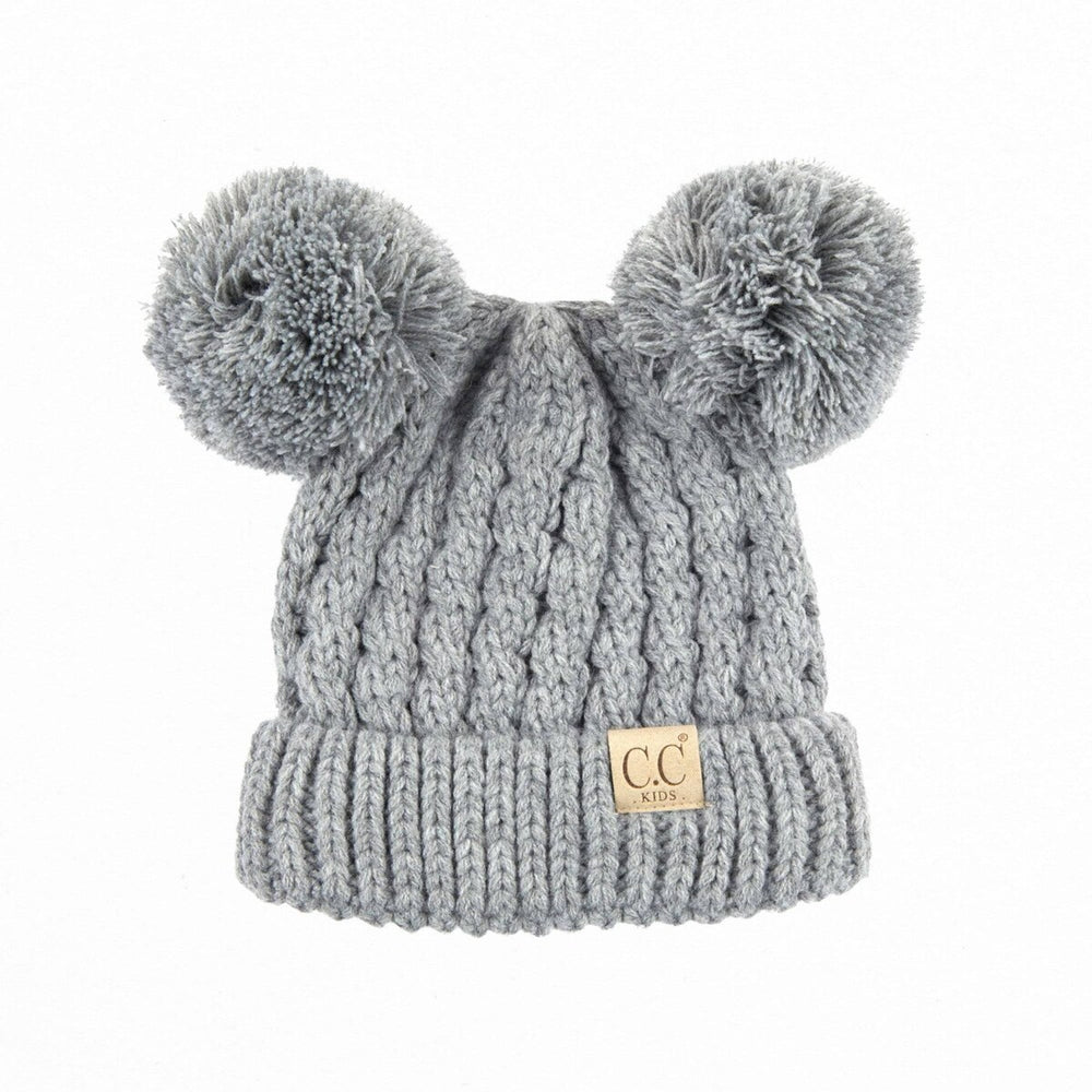 CC Kids Double Pom Winter Kids Beanie for Ages 1-5