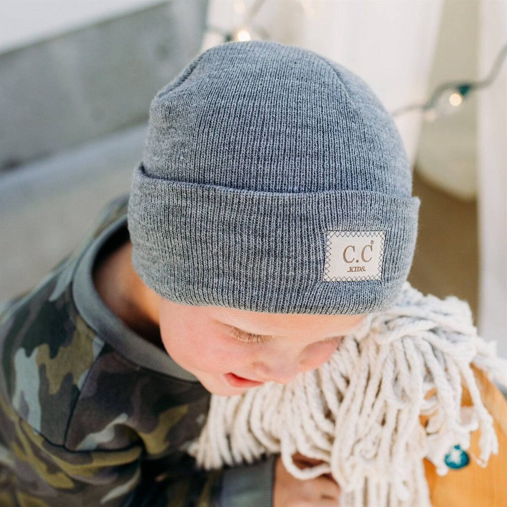 CC Kids Unisex Classic Ribbed Winter Beanie Hats Accessories