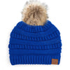 CC Brand Cable-Knit Cozy Faux Pom Women Teen Beanie Hats for Gifts