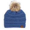 CC Brand Cable-Knit Cozy Faux Pom Women Teen Beanie Hats for Gifts