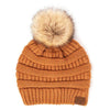 CC Brand Cable-Knit Cozy Faux Pom Women Teen Beanie Hats for Gifts