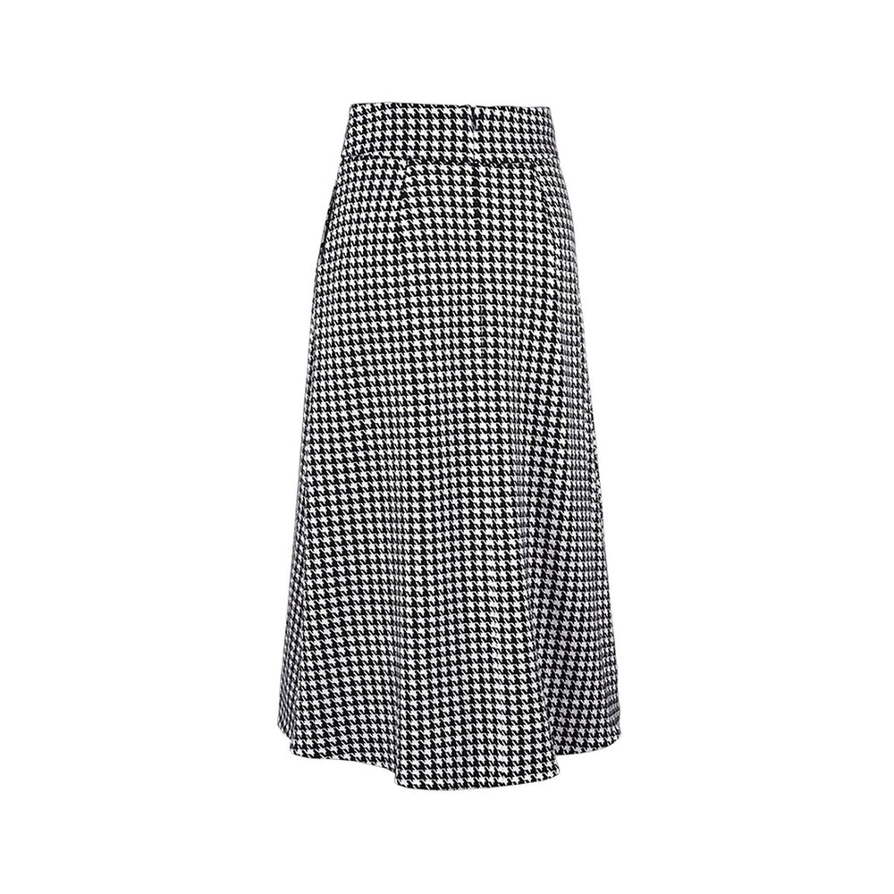 cabi Black and White Houndstooth Skirt