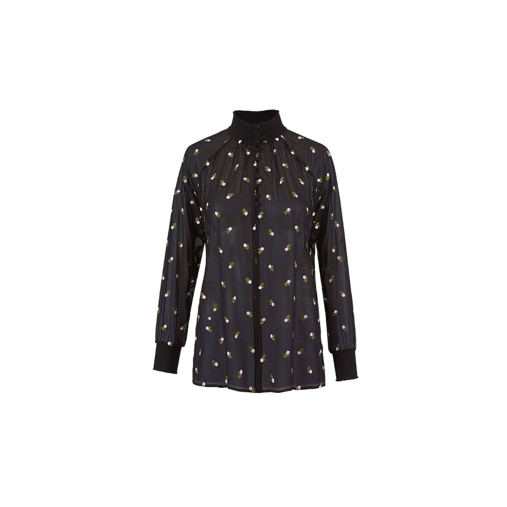 cabi Cotton Flower Embroidered Blouse