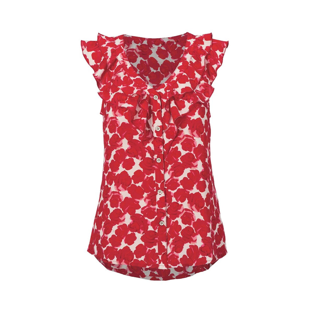 cabi Floating Poppies Rosy Top