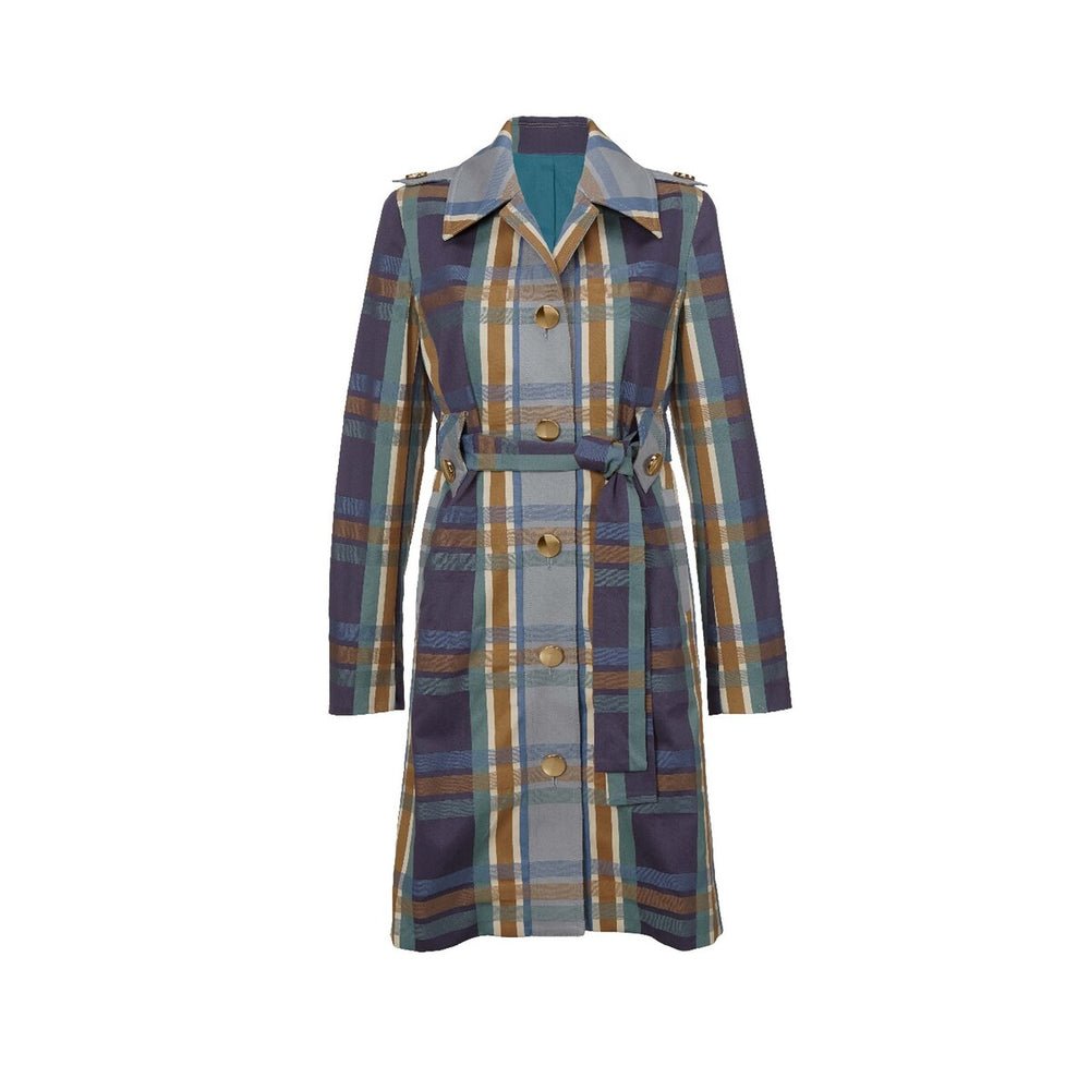 cabi Modern Plaid Highclere Trench Coat