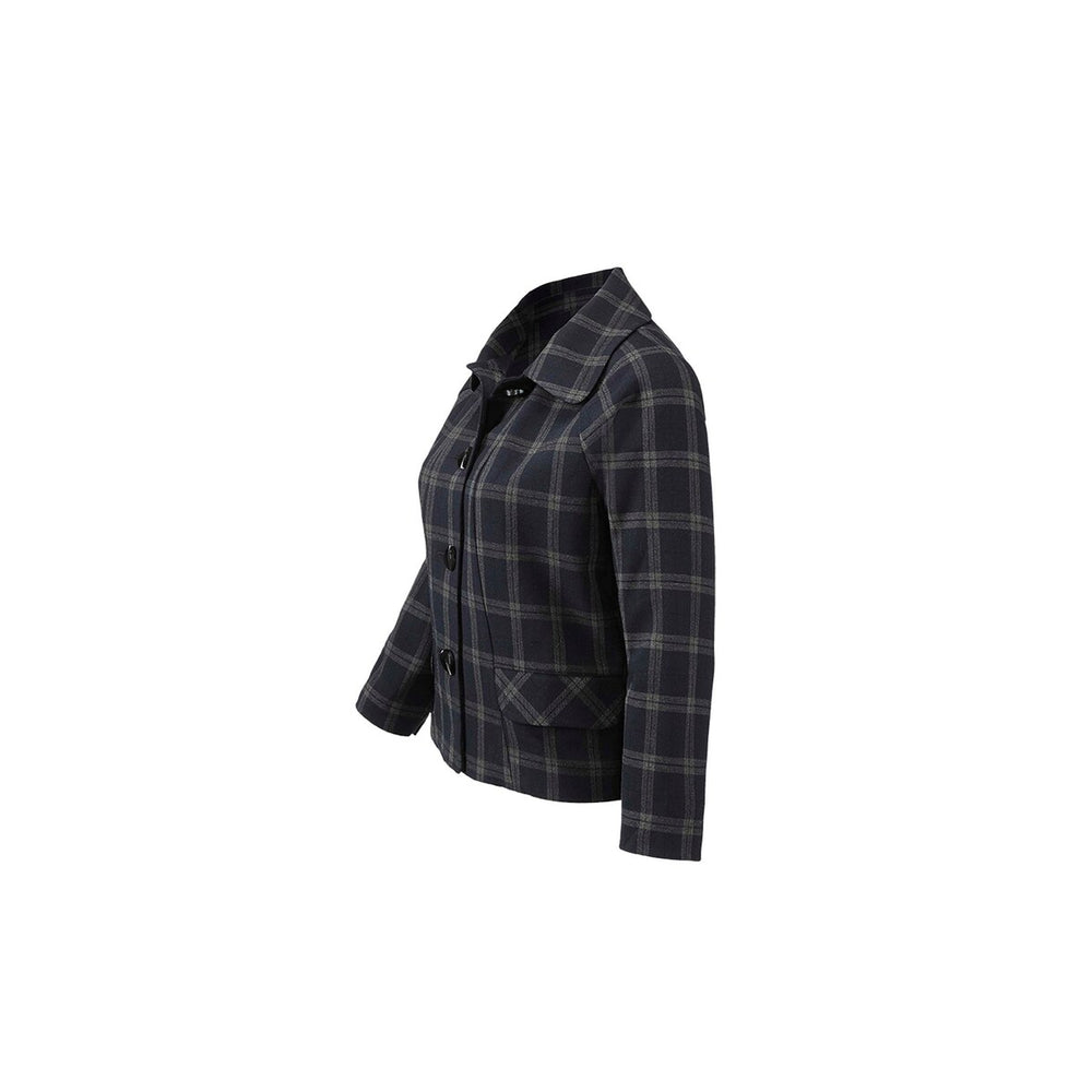 cabi Navy Plaid Connery Jacket