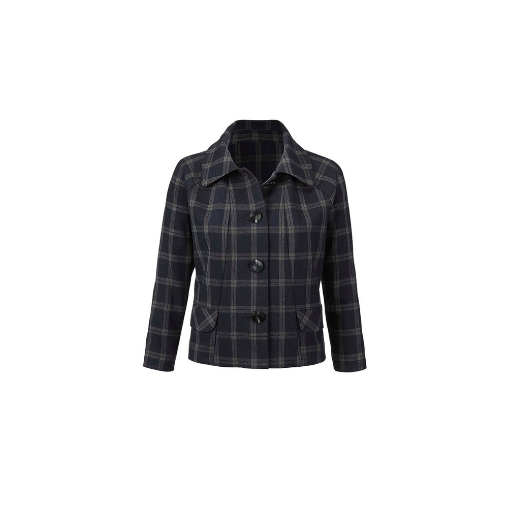 cabi Navy Plaid Connery Jacket