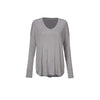 cabi Pewter Stripe Plum Tee