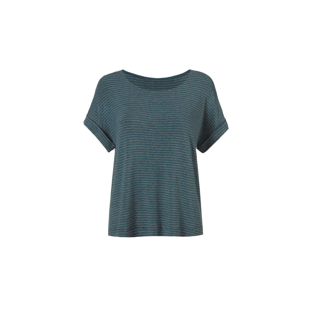 cabi Teal Stripe Groove Tee