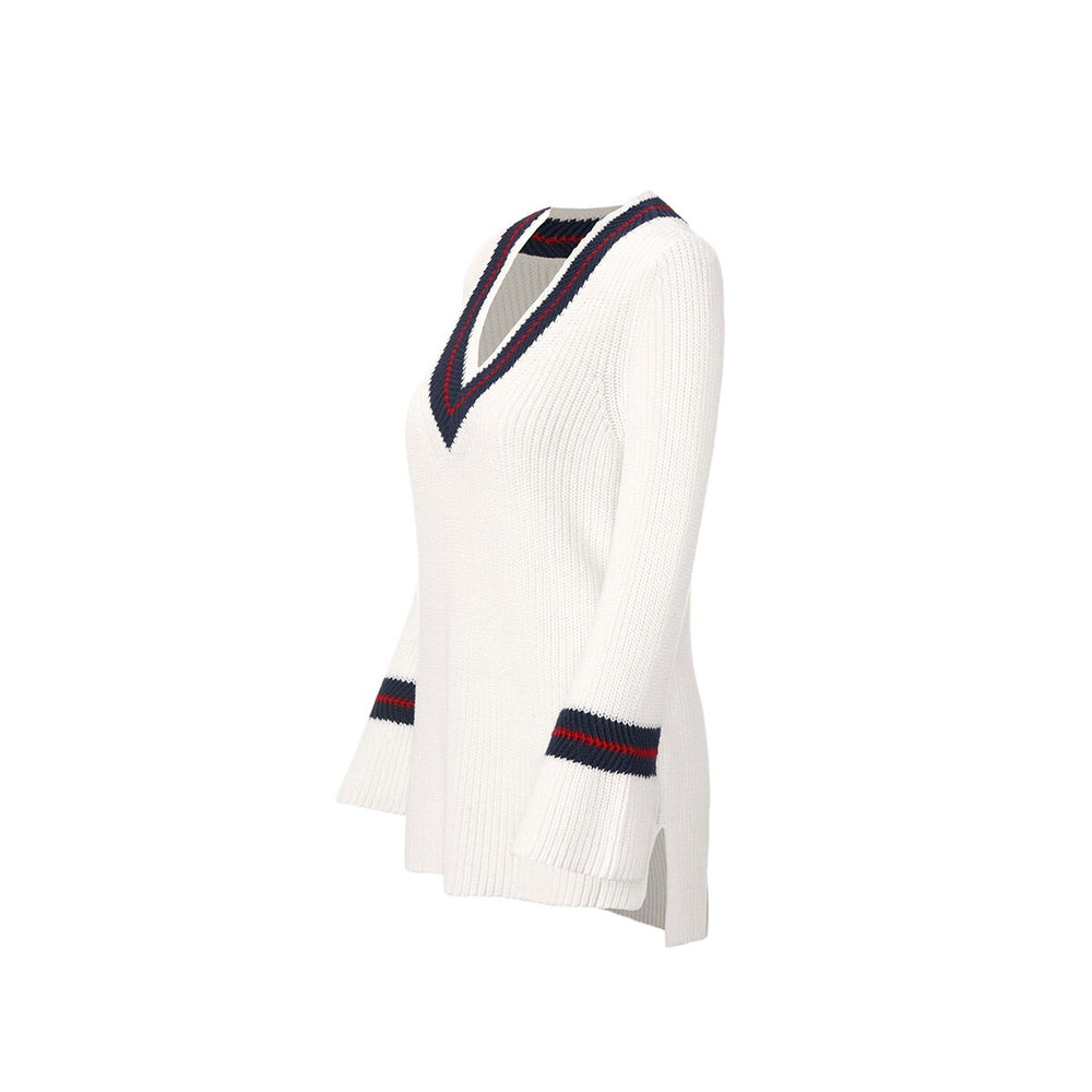 cabi Tennis White Ace Pullover Sweater