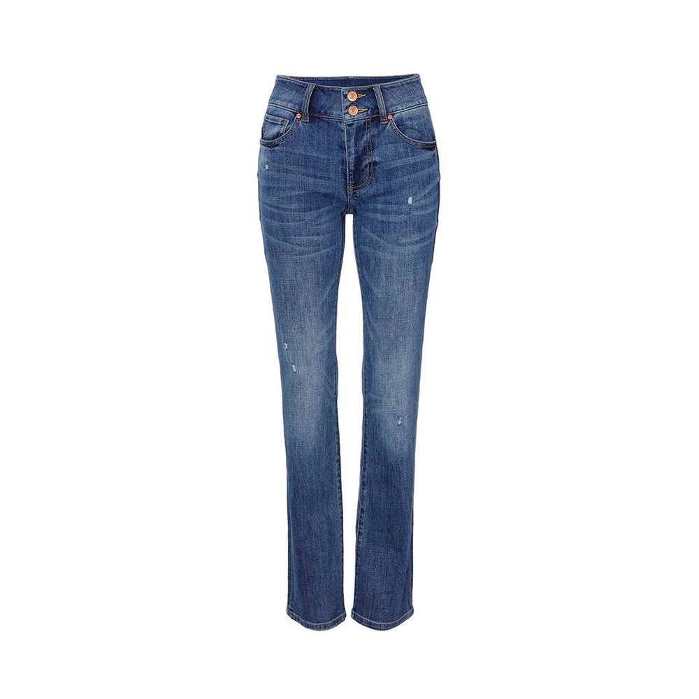 cabi Vintage Blue Cinch Straight Leg Jean