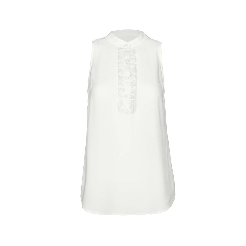 cabi White Frill Top