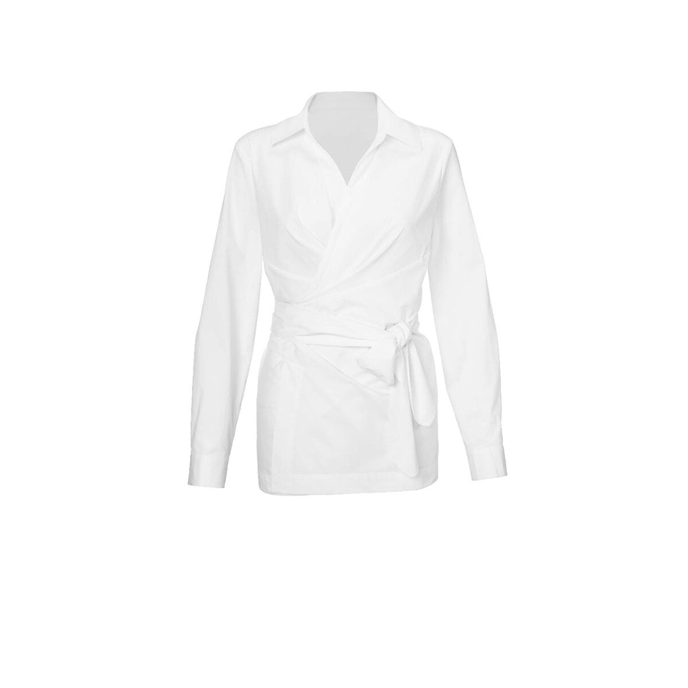 cabi White Highlife Wrap Shirt