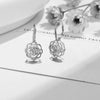 Caged Swarovski Crystal Rose Lever Back Earrings