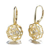 Caged Swarovski Crystal Rose Lever Back Earrings