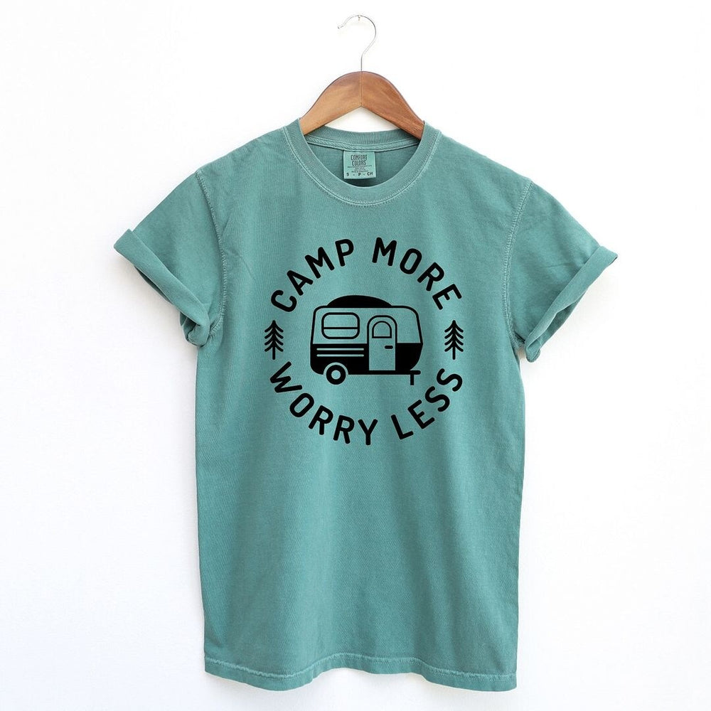 Camp More Worry Less Camper Garment Dyed Tee