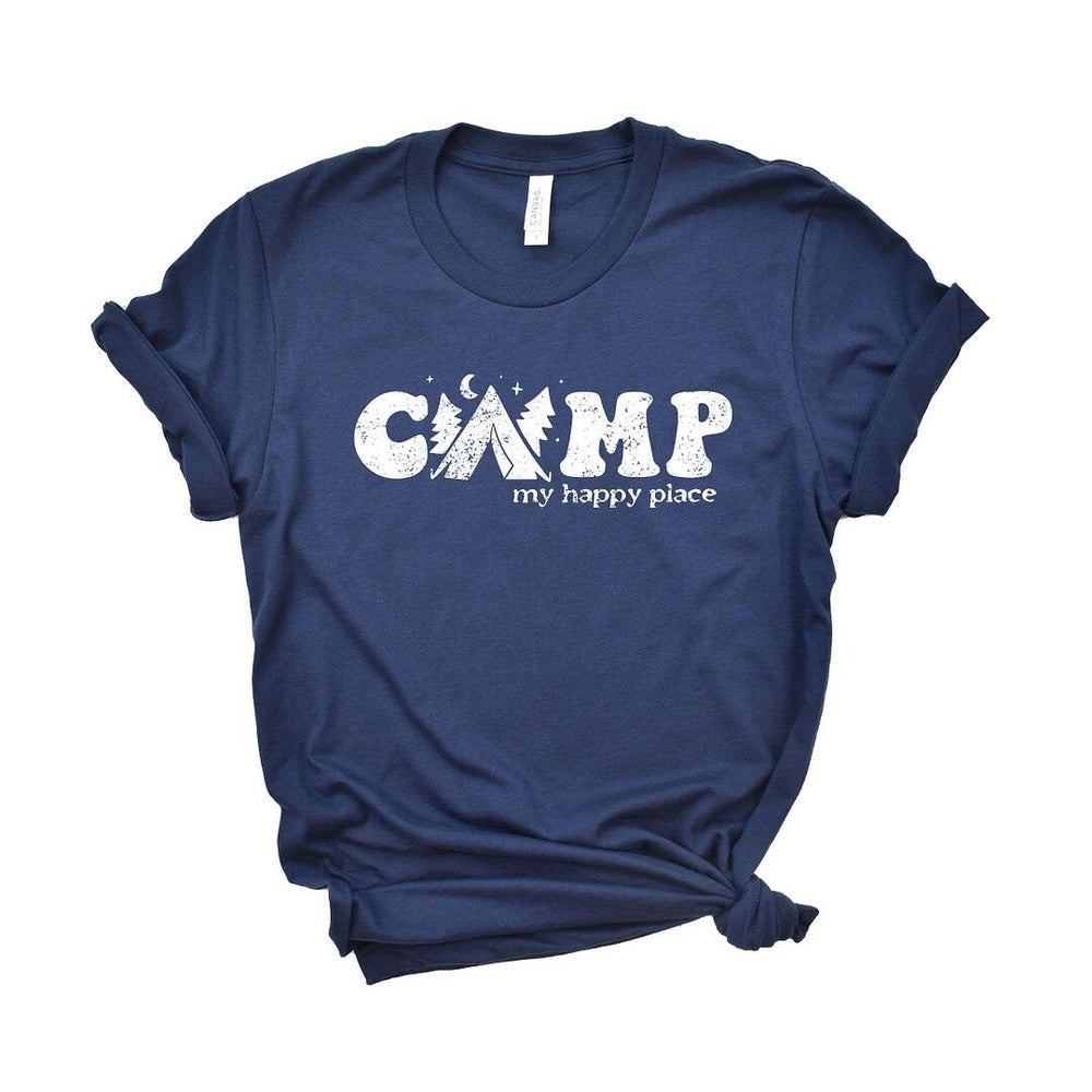 Camp My Happy Place Short Sleeve Crewnneck Tee