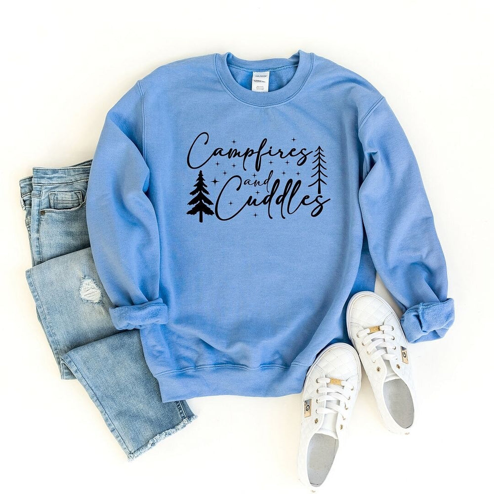 Campfires And Cuddles Script Graphic Sweatshirt