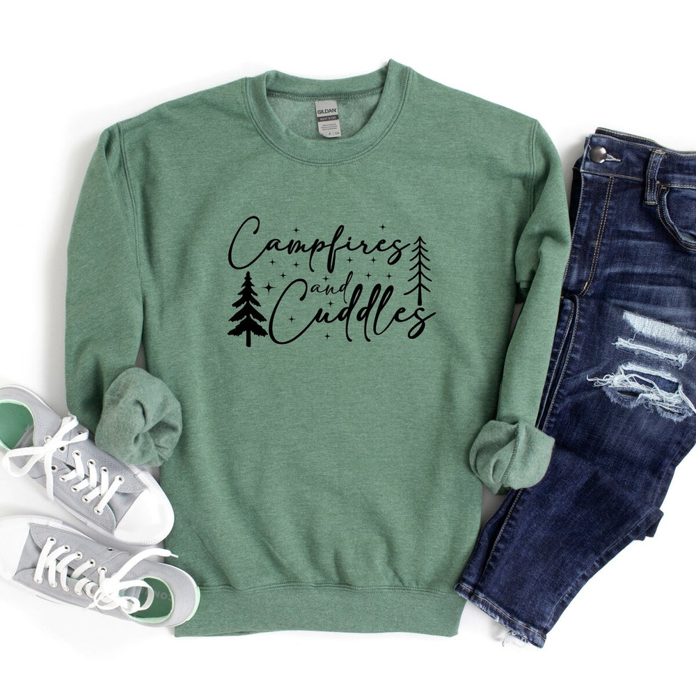 Campfires And Cuddles Script Graphic Sweatshirt