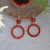 Carnelian Hoop Drop Down Earrings