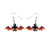 Cartoon Flying Bat Drop Earrings