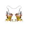 Cat In Gardening Basket Drop Earrings