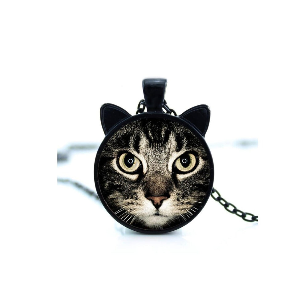 Cat Pendant Necklace - White