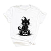 Cat Perched On A Pumpkin Short Sleeve Crewnneck Tee