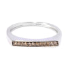 Champagne Diamond Sterling Silver Flat Top Stackable Ring