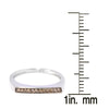 Champagne Diamond Sterling Silver Flat Top Stackable Ring