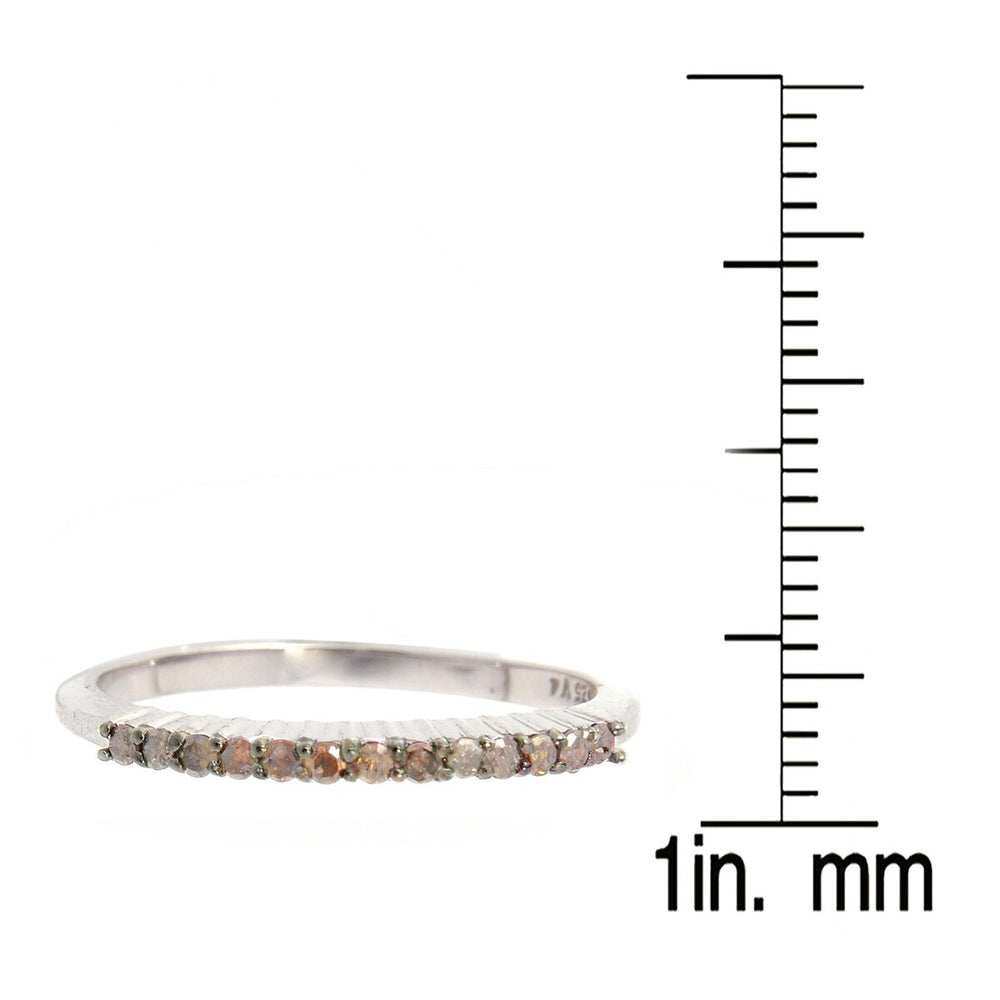 Champagne Diamond Sterling Silver Stackable Band Ring