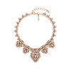 Champagne Goldtone Crystal Statement Necklace - White